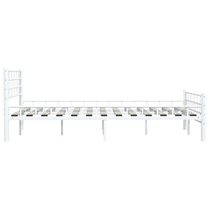 285298 vidaXL Bed Frame White Metal 140x200 cm