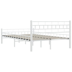 285298 vidaXL Bed Frame White Metal 140x200 cm