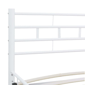 285298 vidaXL Bed Frame White Metal 140x200 cm