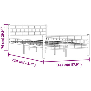 285298 vidaXL Bed Frame White Metal 140x200 cm