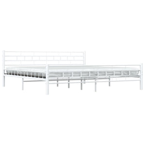 285301 vidaXL Bed Frame White Metal 200x200 cm