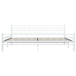 285301 vidaXL Bed Frame White Metal 200x200 cm