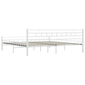 285301 vidaXL Bed Frame White Metal 200x200 cm