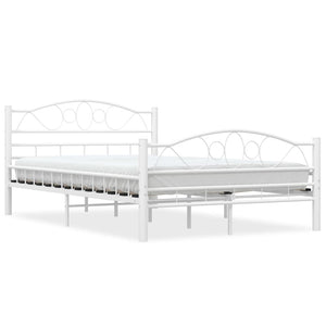 285302 vidaXL Bed Frame White Metal 120x200 cm