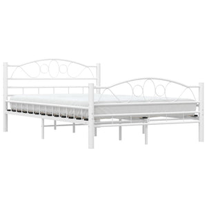 285302 vidaXL Bed Frame White Metal 120x200 cm