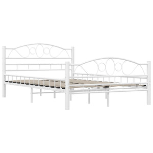 285302 vidaXL Bed Frame White Metal 120x200 cm