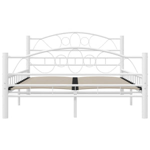 285302 vidaXL Bed Frame White Metal 120x200 cm