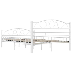 285302 vidaXL Bed Frame White Metal 120x200 cm