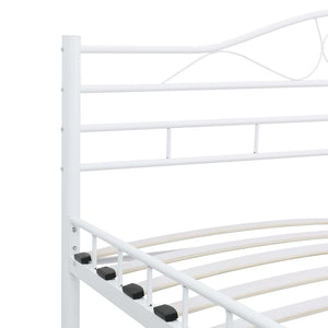 285302 vidaXL Bed Frame White Metal 120x200 cm