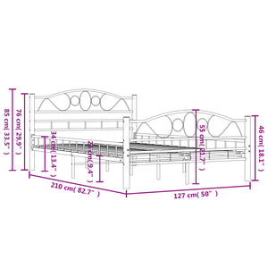 285302 vidaXL Bed Frame White Metal 120x200 cm