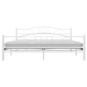 285305 vidaXL Bed Frame White Metal 180x200 cm Super King