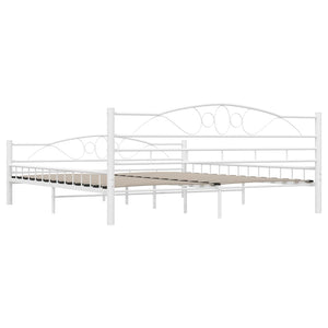 285305 vidaXL Bed Frame White Metal 180x200 cm Super King