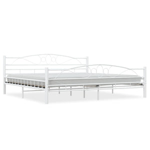 285306 vidaXL Bed Frame White Metal 200x200 cm