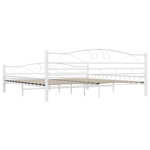 285306 vidaXL Bed Frame White Metal 200x200 cm