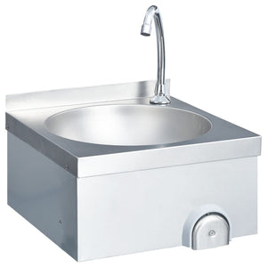 vidaXL Hand Wash Sink with Faucet and Soap Dispenser Stainless Steel