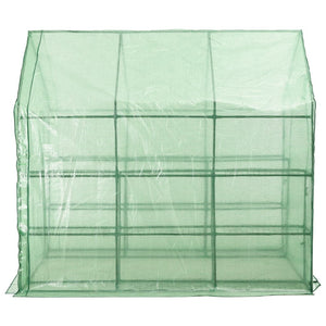 vidaXL Walk-in Greenhouse with 12 Shelves Steel 143x214x196 cm