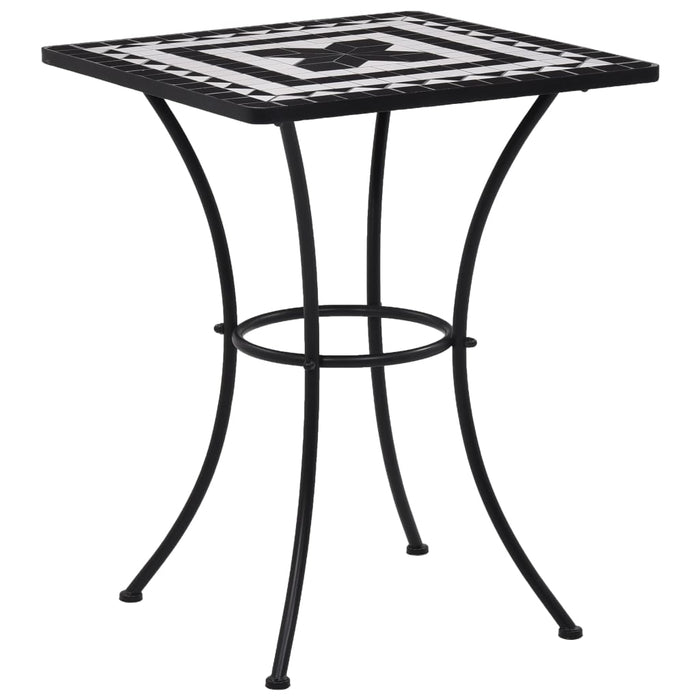 vidaXL Mosaic Bistro Table Black and White 60 cm Ceramic