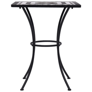 vidaXL Mosaic Bistro Table Black and White 60 cm Ceramic