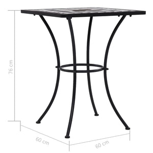 vidaXL Mosaic Bistro Table Black and White 60 cm Ceramic