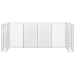 vidaXL Gabion Wall for Garbage Bins Galvanised Steel 320x100x120 cm