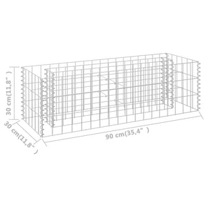 vidaXL Gabion Raised Bed Galvanised Steel 90x30x30 cm