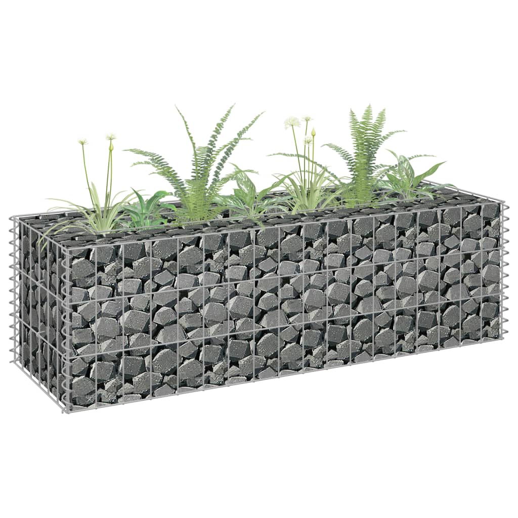 vidaXL Gabion Raised Bed Galvanised Steel 90x30x30 cm