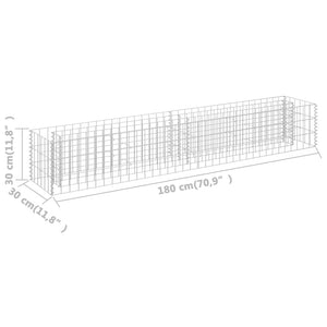 vidaXL Gabion Raised Bed Galvanised Steel 180x30x30 cm