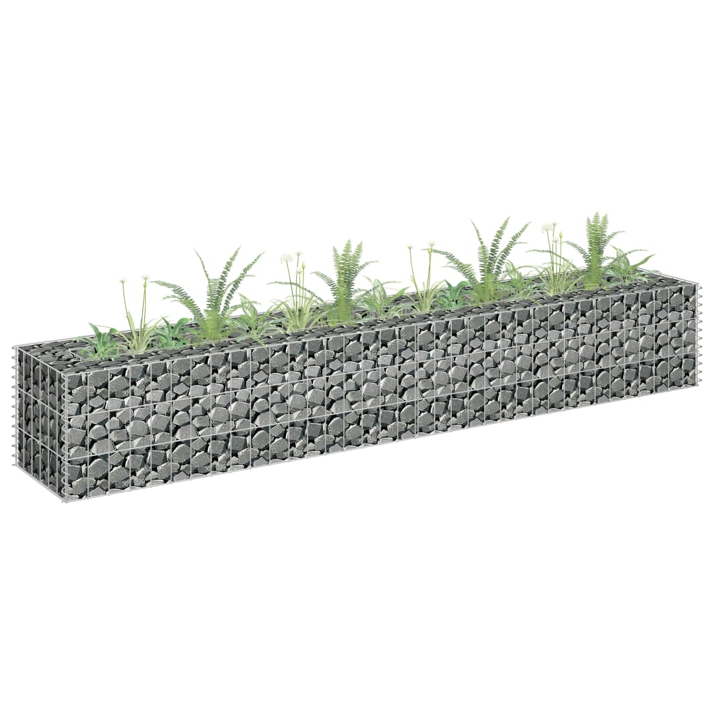 vidaXL Gabion Raised Bed Galvanised Steel 180x30x30 cm