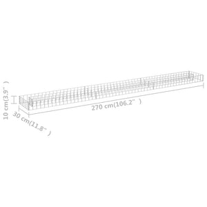 vidaXL Gabion Raised Bed Galvanised Steel 270x30x10 cm