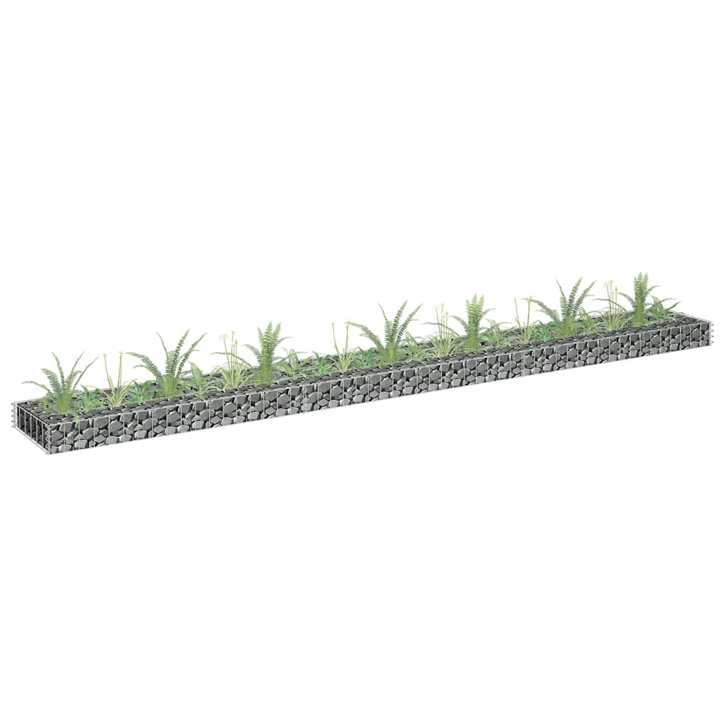 vidaXL Gabion Raised Bed Galvanised Steel 270x30x10 cm