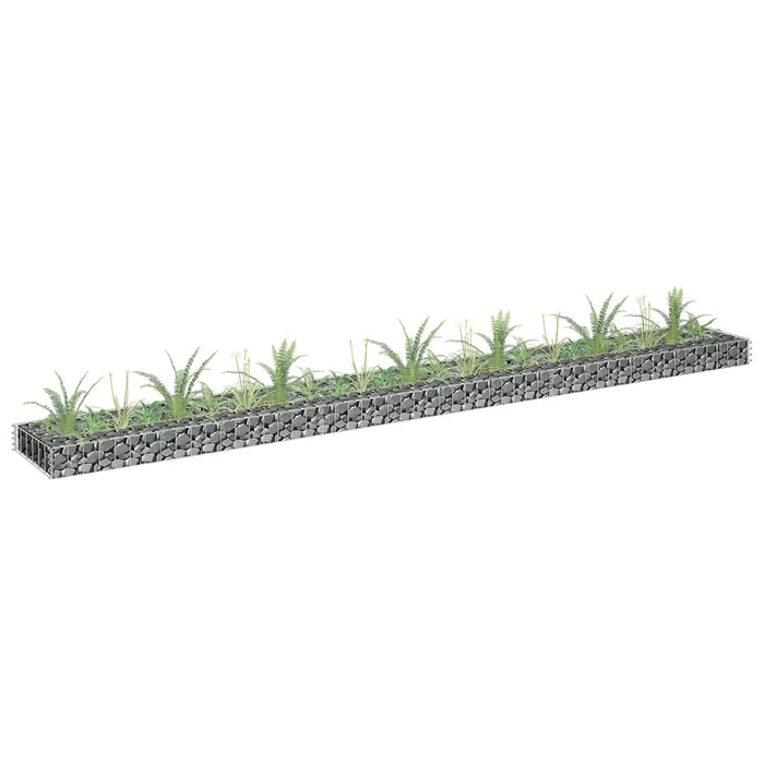 vidaXL Gabion Raised Bed Galvanised Steel 270x30x10 cm