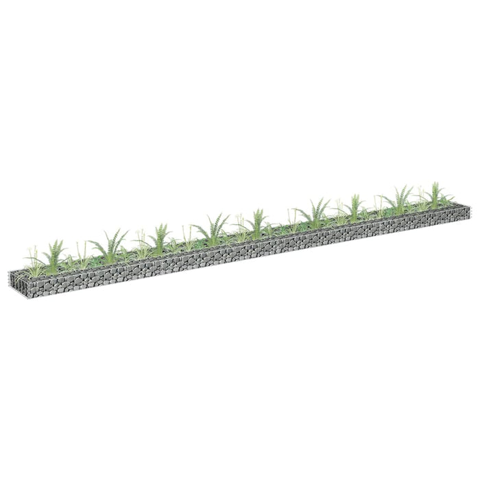 vidaXL Gabion Raised Bed Galvanised Steel 360x30x10 cm