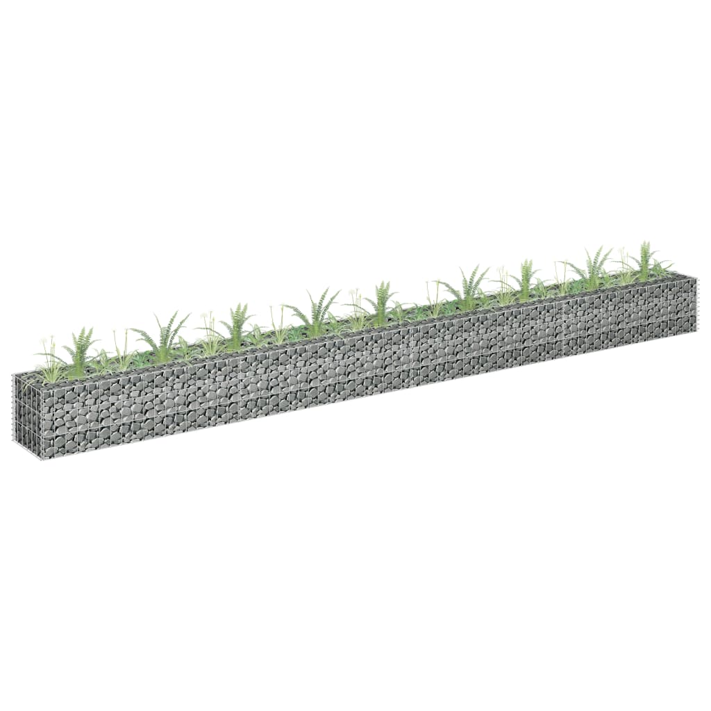 vidaXL Gabion Raised Bed Galvanised Steel 360x30x30 cm