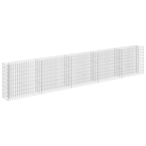 vidaXL Gabion Raised Bed Galvanised Steel 450x30x90 cm