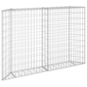 vidaXL Trapezium Gabion Raised Bed Galvanised Steel 150x20x100 cm