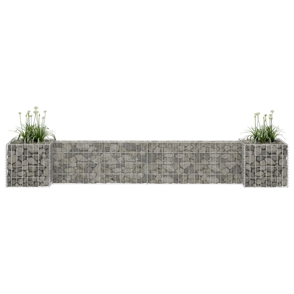 vidaXL H-Shaped Gabion Planter Steel Wire 260x40x40 cm