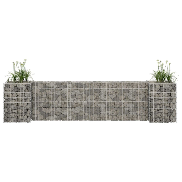 vidaXL H-Shaped Gabion Planter Steel Wire 260x40x60 cm