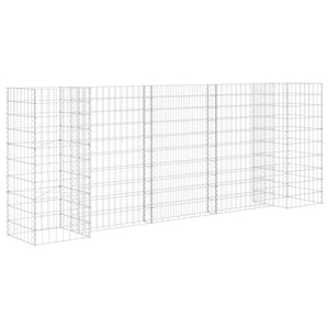 vidaXL H-Shaped Gabion Planter Steel Wire 260x40x100 cm