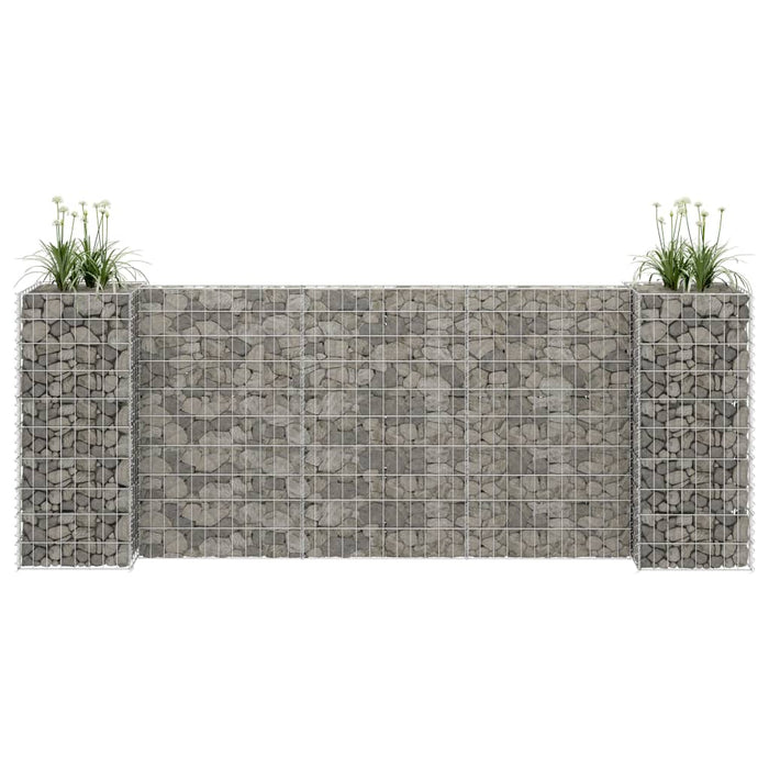 vidaXL H-Shaped Gabion Planter Steel Wire 260x40x100 cm