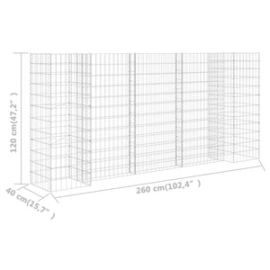 vidaXL H-Shaped Gabion Planter Steel Wire 260x40x120 cm