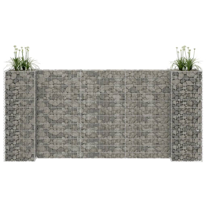 vidaXL H-Shaped Gabion Planter Steel Wire 260x40x120 cm