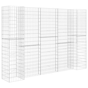 vidaXL H-Shaped Gabion Planter Steel Wire 260x40x180 cm