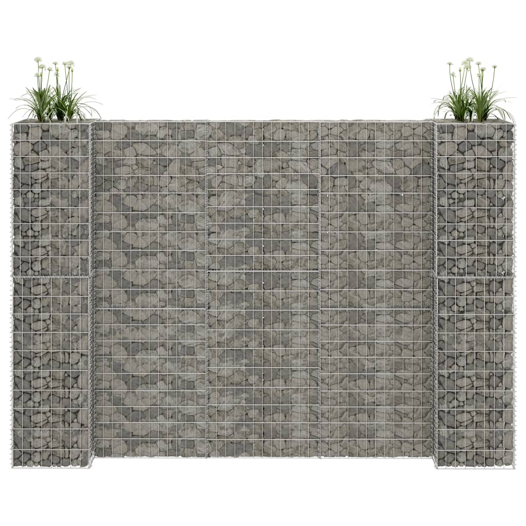 vidaXL H-Shaped Gabion Planter Steel Wire 260x40x180 cm