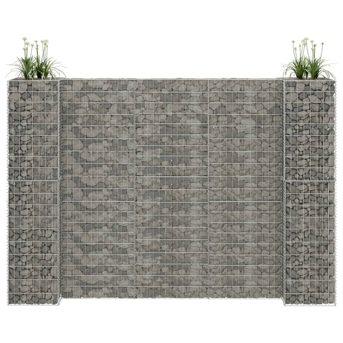 vidaXL H-Shaped Gabion Planter Steel Wire 260x40x180 cm