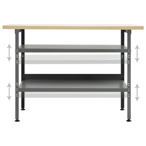 vidaXL Workbench Grey 120x60x85 cm Steel