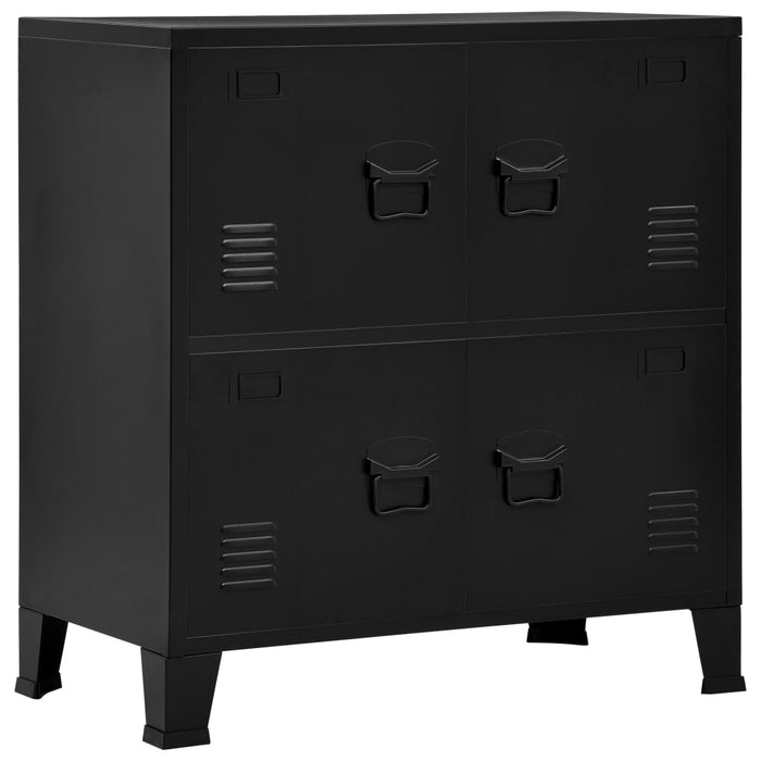 vidaXL Industrial Storage Chest Black 75x40x80 cm Steel