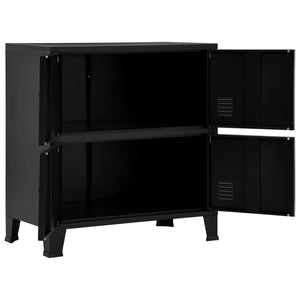 vidaXL Industrial Storage Chest Black 75x40x80 cm Steel