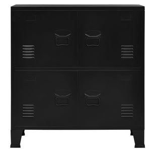 vidaXL Industrial Storage Chest Black 75x40x80 cm Steel