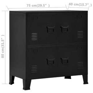 vidaXL Industrial Storage Chest Black 75x40x80 cm Steel