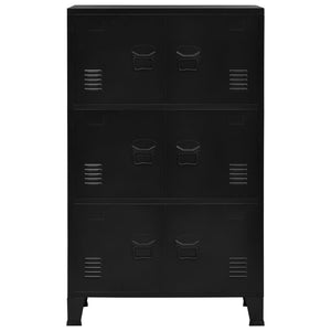 vidaXL Industrial Storage Chest Black 75x40x120 cm Steel